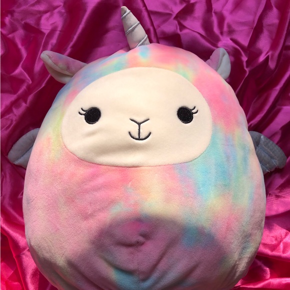 Squishmallow Lucy-May Tie Dye Rare 10” Easter Llamacorn Soft Plush Pillow - Picture 1 of 4